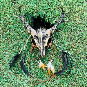 Animal Face Devil Skull Gold Deer Horned Masquerade Halloween Party Costume Mask